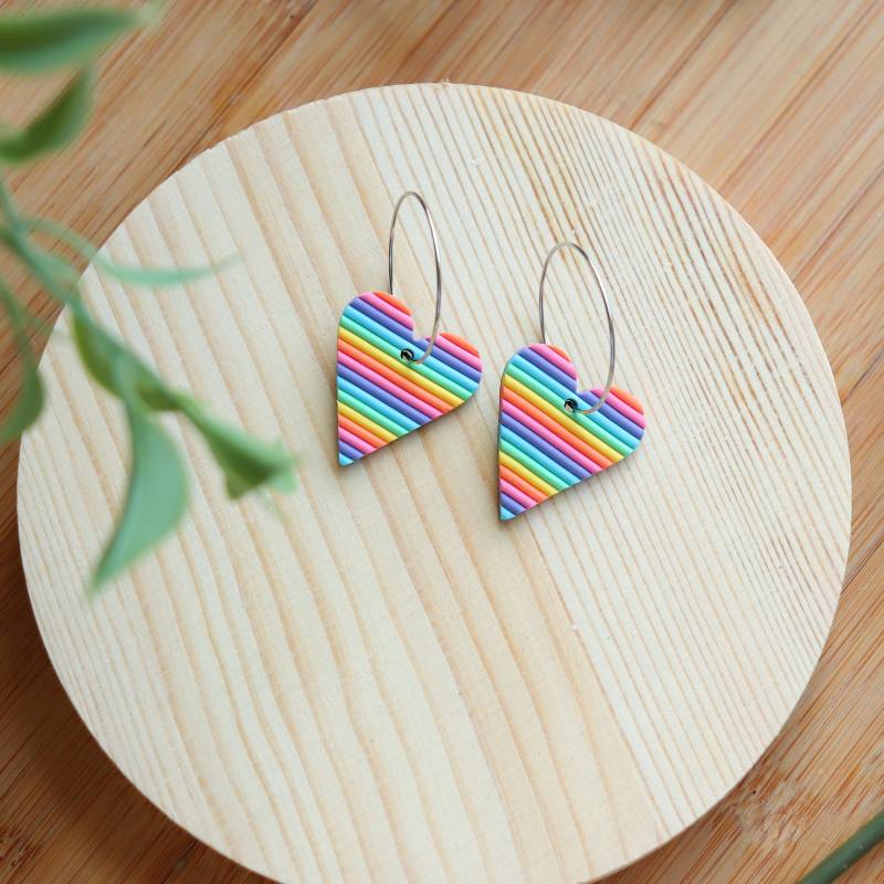 Herz Regenbogen Creolen Herz Regenbogen Creolen von Hunnyhayart