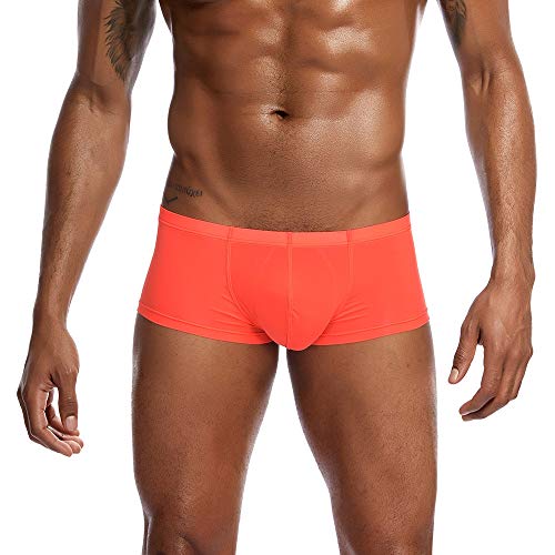 Hunpta @ Underwear, Herren Männer Einfarbig Unterwäsche Boxer Briefs Shorts Beutel Ultradünne Unterhose (L, Z-Orange) von Hunpta @