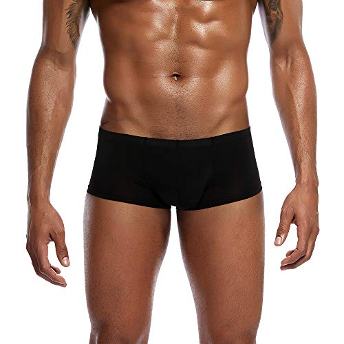 Hunpta @ Underwear, Herren Männer Einfarbig Unterwäsche Boxer Briefs Shorts Beutel Ultradünne Unterhose (L, Z-Schwarz) von Hunpta @