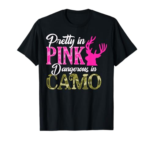 Ziemlich rosa und gefährlich in Camo Hunter Girl T-Shirt Ziemlich rosa und gefährlich in Camo Hunter Girl T-Shirt von Hunter Girl Pretty Pink and Dangerous in Camo