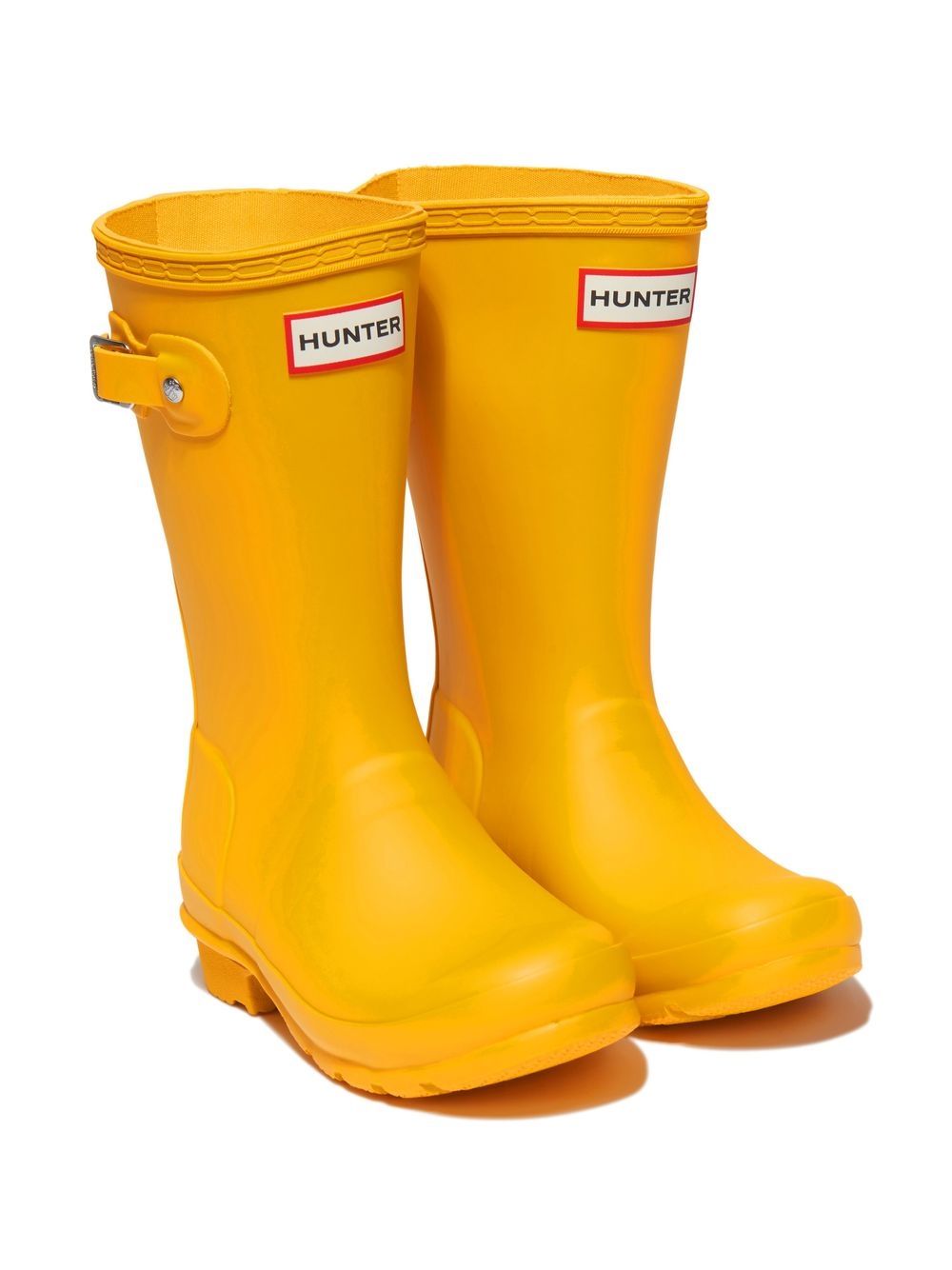 Hunter Kids Gummistiefel mit Glanzeffekt - Gelb von Hunter Kids