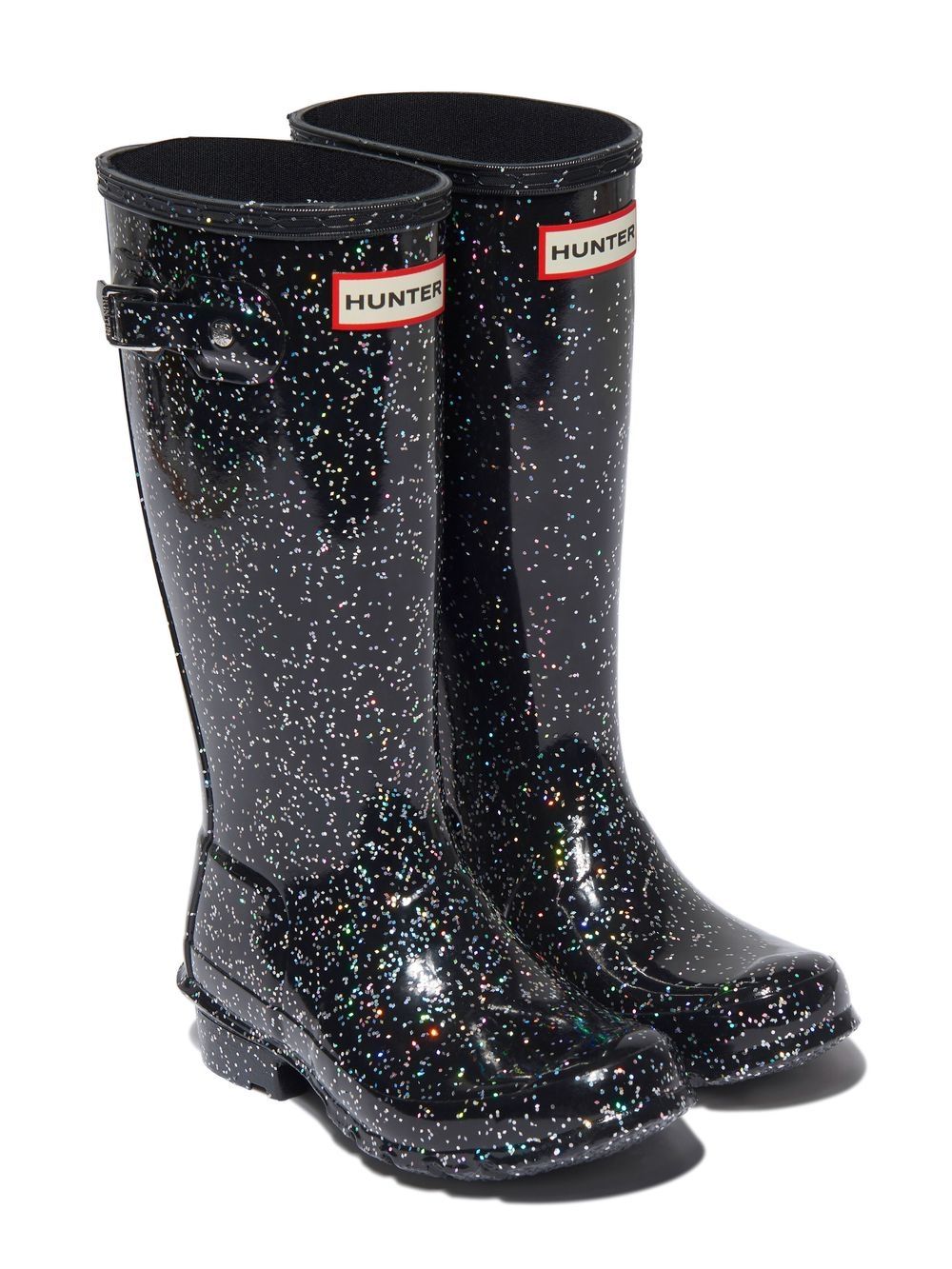 Hunter Kids Gummistiefel mit Glitter-Optik - Schwarz von Hunter Kids