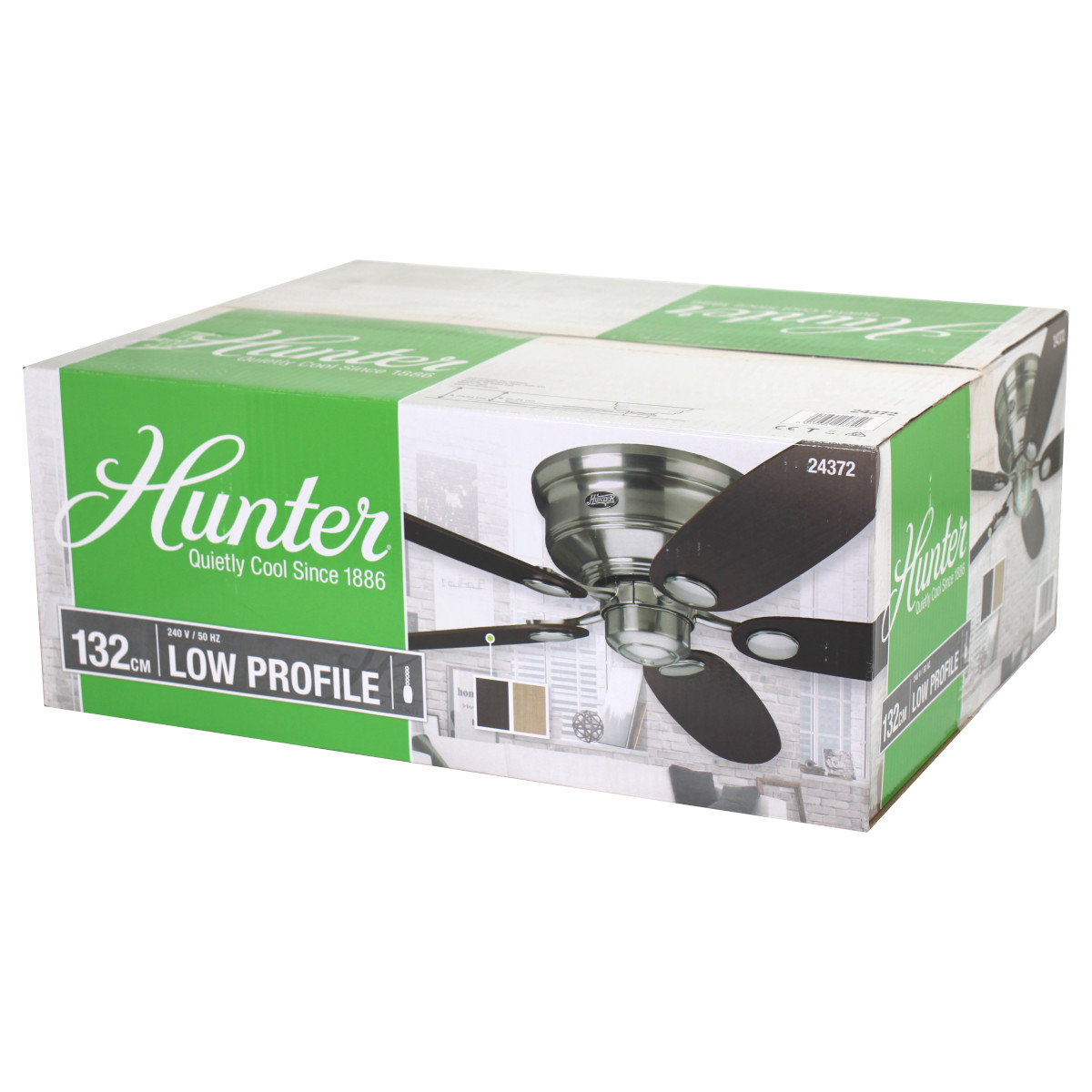 Hunter 24372 Deckenventilator Low Profile Chrom gebürstet Ahorn Braun 112 132 c von Hunter