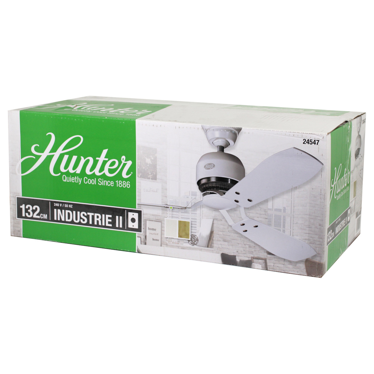 Hunter 24547 Industrie II Deckenventilator Ventilator Weiß Ahorn 132 cm von Hunter