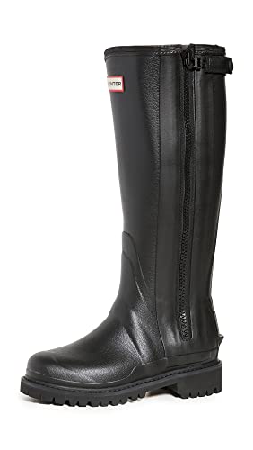 Hunter Damen Balmoral Zip Commando Tall Rubber Black Stiefel 38 EU von HUNTER