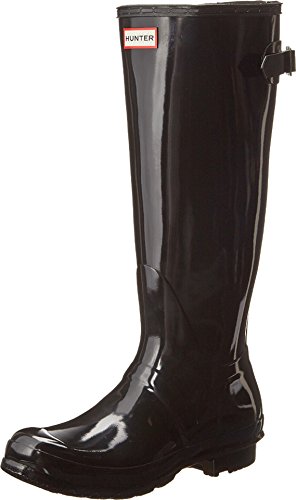 Hunter Damen Original Back Adjustable Gloss Tall Gummistiefel, Schwarz (Black), 40 EU von HUNTER