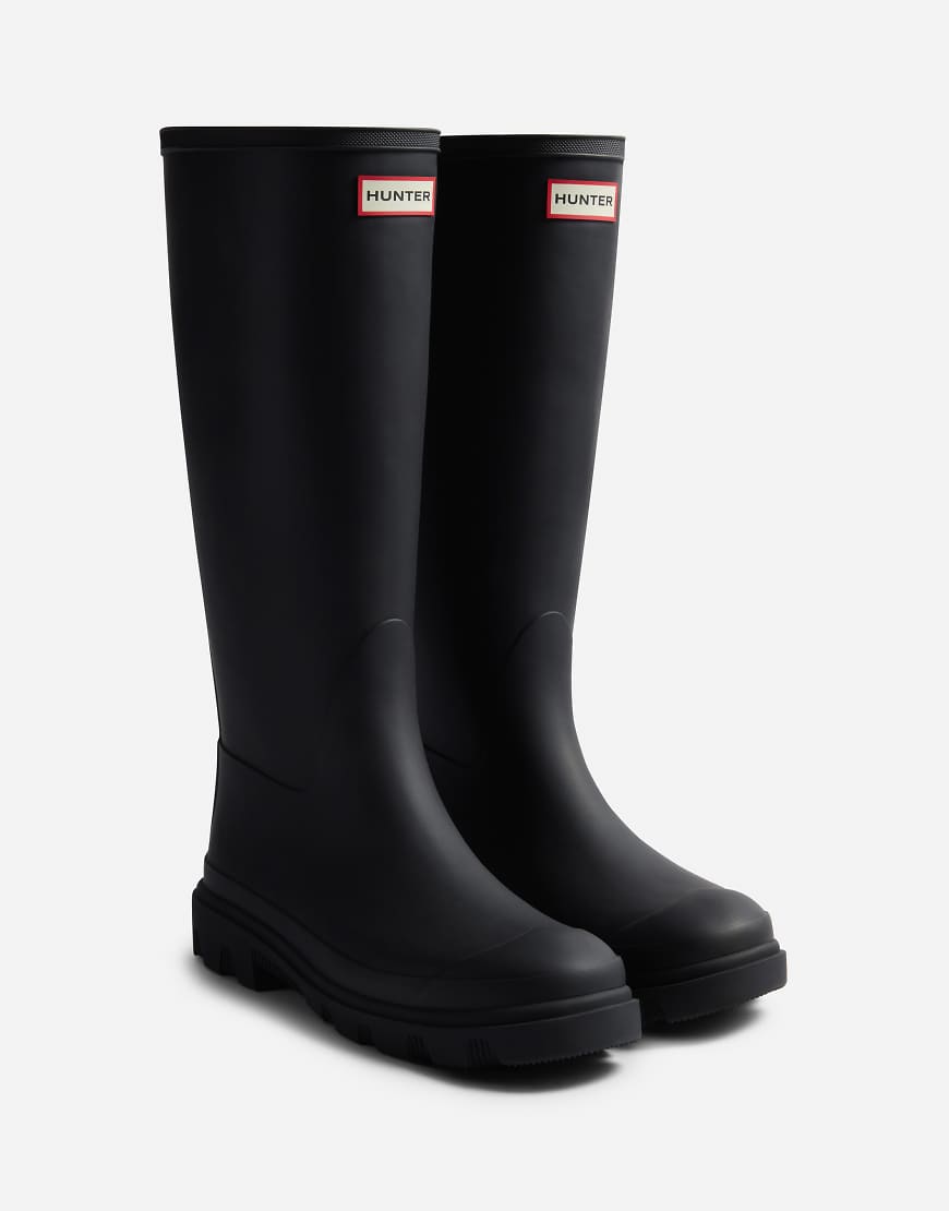 Hunter - Downpour - Unisex-Gummistiefel in Schwarz mit hohem Schaft von Hunter