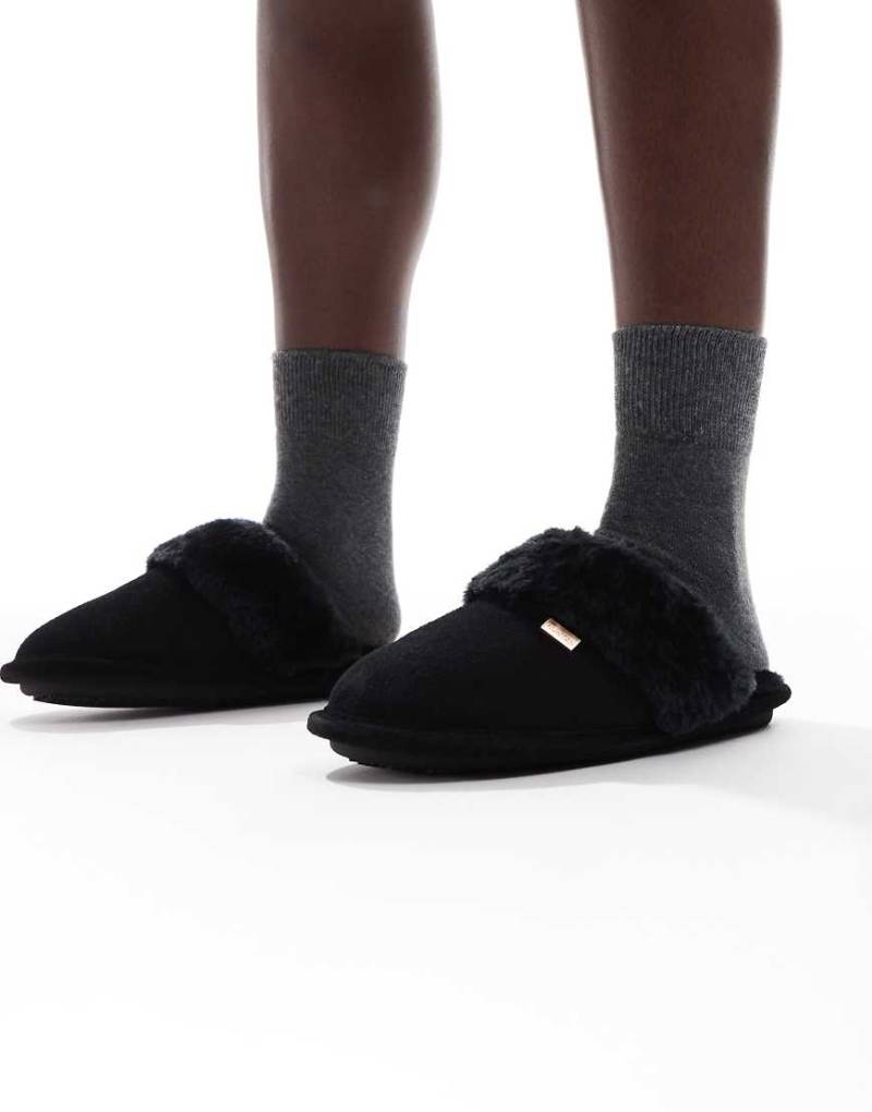 Hunter - Gefütterte Mules-Hausschuhe in Schwarz Hunter - Gefütterte Mules-Hausschuhe in Schwarz von Hunter