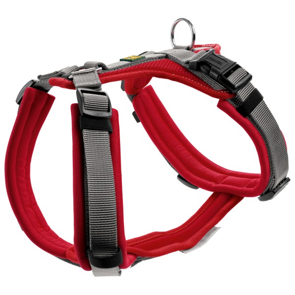 Hunter - Geschirr Maldon - Hundegeschirr Gr Hals 50-84 cm - Bauch 53-71 cm rot/grau von Hunter