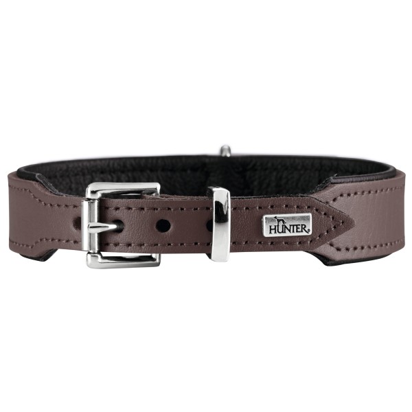 Hunter - Halsband Basic - Hundehalsband Gr Halsumfang 46-53 cm braun/schwarz von Hunter