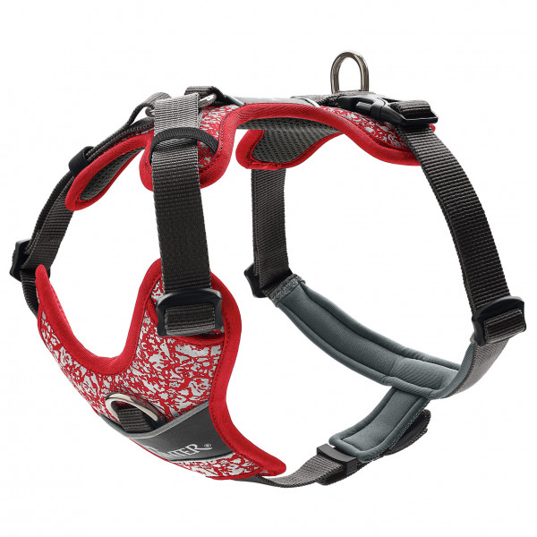 Hunter - Harness Divo Reflect - Hundegeschirr Gr Hals 22-38 cm - Bauch 45-56 cm rot/grau von Hunter