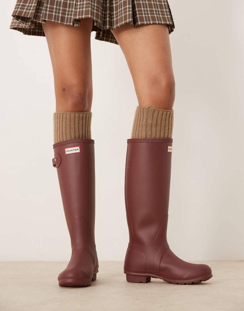 Hunter - Original - Hohe Gummistiefel in gedecktem Beerenrot von Hunter