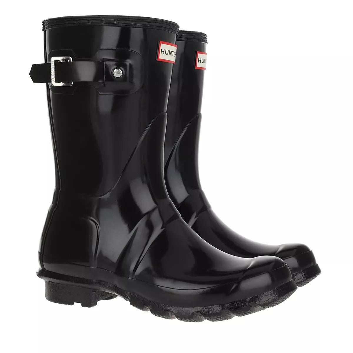 female Winterstiefel schwarz Original Short Gloss 3 von Hunter