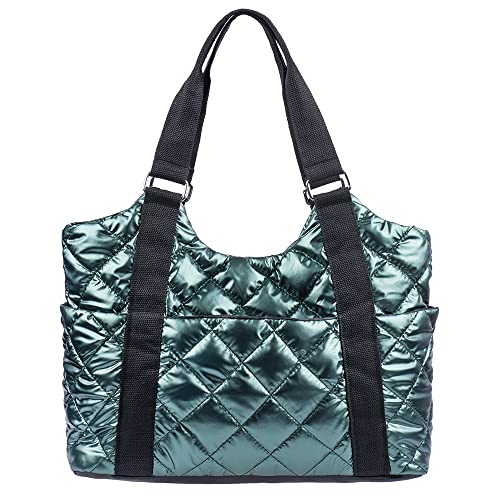 Damen mittlere gesteppte Nylon Tragetasche Leichte Puffy Puffer gepolsterte Multi Taschen große Weich Handtaschen wasserdicht Strand Krankenschwester Geldbörse Casual Reisen Arbeit Lehrer Einkaufen von HunterBee