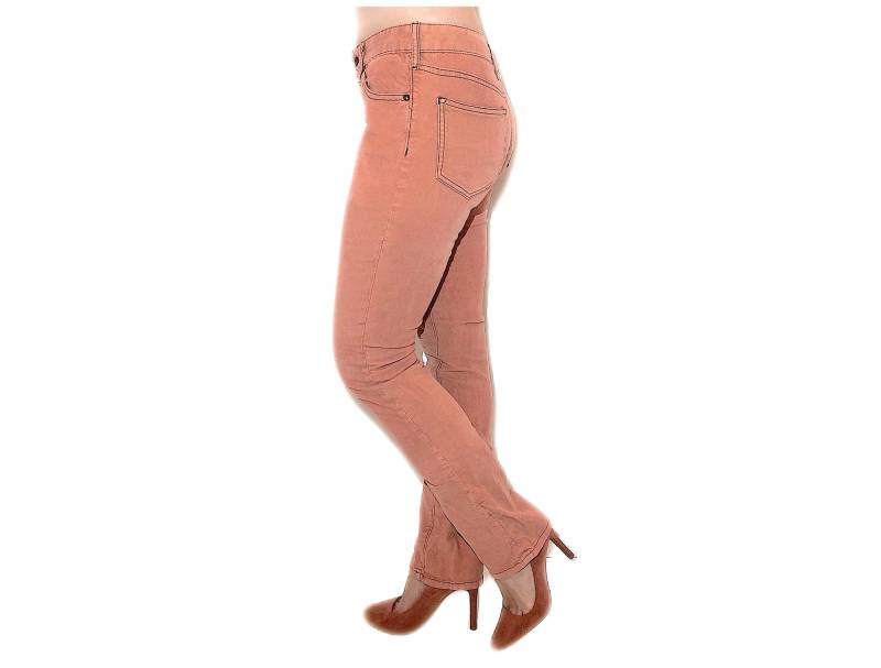Lachs Rosa Micro Gerippt Gerade Bein Corduroy Hose von HunterHunted