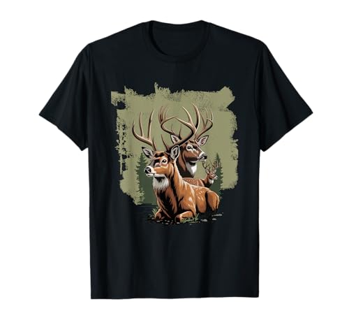 Hirsch Buck Wald Wildlife Jagd Tierliebhaber Männer Jungen T-Shirt Hirsch Buck Wald Wildlife Jagd Tierliebhaber Männer Jungen T-Shirt von Hunting Season Deer Wildlife Outdoors Apparel
