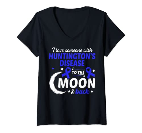Damen Huntingtons Bewusstsein für Chorea Huntingtons Krankheitsbewusstsein T-Shirt mit V-Ausschnitt Damen Huntingtons Bewusstsein für Chorea Huntingtons Krankheitsbewusstsein T-Shirt mit V-Ausschnitt von Huntington's Disease Awareness Products