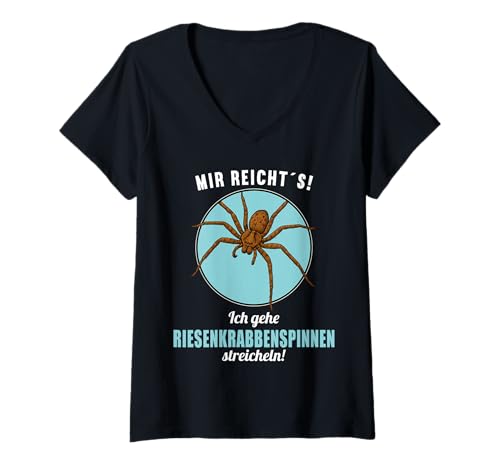 Damen Huntsman Spider Riesenkrabbenspinne T-Shirt mit V-Ausschnitt Damen Huntsman Spider Riesenkrabbenspinne T-Shirt mit V-Ausschnitt von Huntsman Spider Riesenkrabbenspinne Tier Shop
