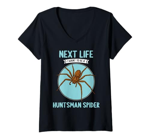 Damen Huntsman Spider Riesenkrabbenspinne T-Shirt mit V-Ausschnitt von Huntsman Spider Riesenkrabbenspinne Tier Shop