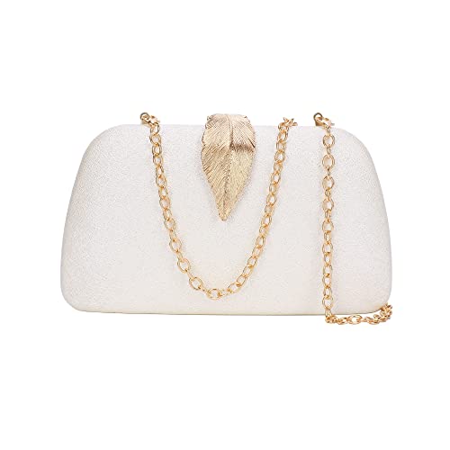 Hupifaz Abend-Clutch – kleine Clutch-Geldbörse für Damen, Hochzeit und Party, Abendhandtaschen, formelle Abendtasche, Elfenbein, Small von Hupifaz