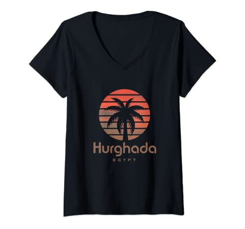Damen Ägypten Hurghada T-Shirt mit V-Ausschnitt Damen Ägypten Hurghada T-Shirt mit V-Ausschnitt von Hurghada Egypt Design
