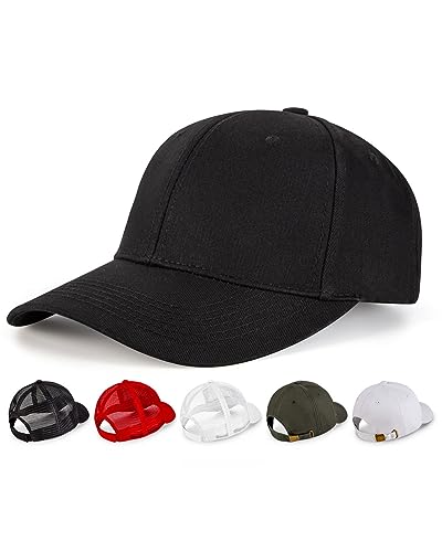 Baseball Cap Herren und Damen, Kappe Verstellbar Reine Farbe Baseboard ​Baseballkappe Mütze Unisex Visier ​Kappe (Schwarz) von Hurinan