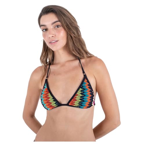 Hurley Damen Chevron-Strick-Schulterriemen Bikini, Schwarz Multi, L von Hurley