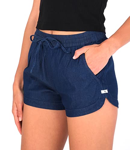 Hurley Damen Cindy Chambray Shorts Bermuda Shorts, Mittelalterliches Blau, XL von Hurley