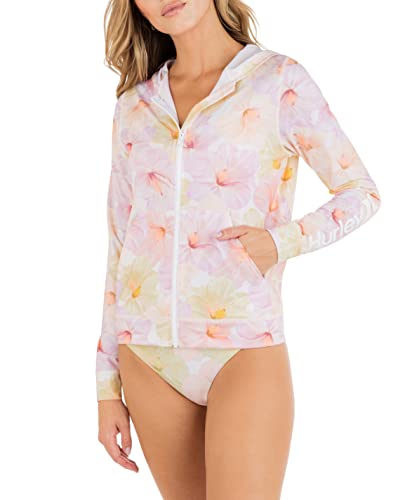 Hurley Damen Kapuzenpullover mit Reißverschluss, Aloha Hibiscus, XS von Hurley