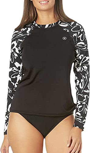 Hurley Ladies Long Sleeve Rash Guard, Ink Fresco, XS von Hurley