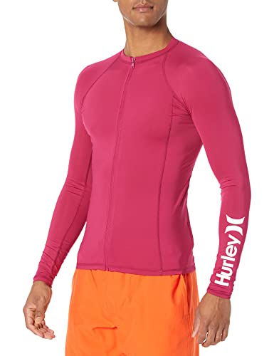 Hurley Damen One and Only Zip LS Rash Guard - Fireberry, Feuerbeere, Small von Hurley