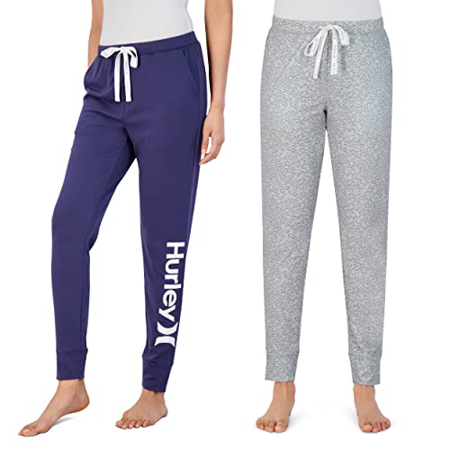 Hurley Damen-Pyjamahose, niedlich, superweich, 2er-Pack, Med Heather Grey/Nts, S von Hurley