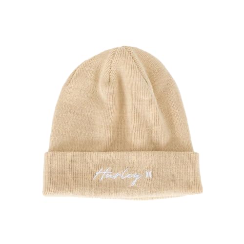 Hurley Damen Script Cuff Beanie-Mütze, Hellbeige, Einheitsgröße von Hurley