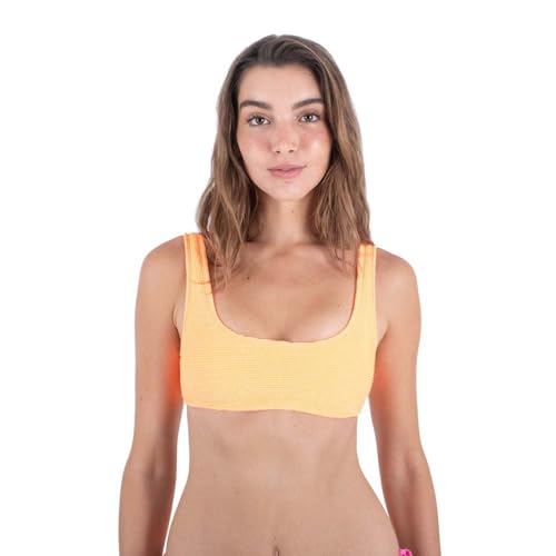 Hurley Damen Solid Soft Scrunch Pull on Top Bikini, Sonnenaufgang, S Hurley Damen Solid Soft Scrunch Pull on Top Bikini, Sonnenaufgang, S von Hurley