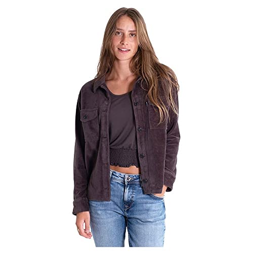 Hurley Damen W Corduroy Button Front T-Shirt, Vintage schwarz, M von Hurley