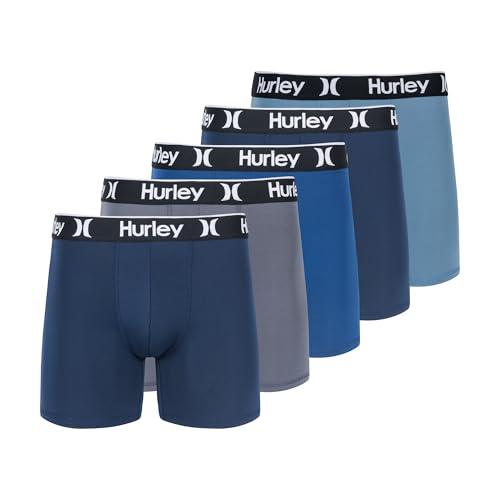 Hurley Herren 5er-Pack Stretch-Boxershorts Slip, Obsidian Combo, Medium von Hurley