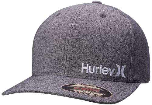 Hurley Herren Baseballkappe – Flexfit Curve Bill Fitted Trucker Hat für Herren (S-XL), Hellgrau, L/XL von Hurley