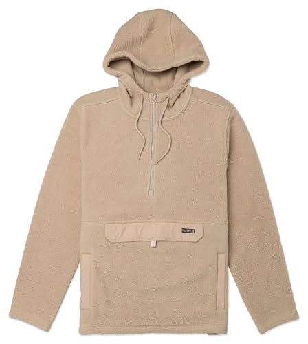 Hurley Herren Burrito Sherpa Anorak Fleece Sweatshirt, Kaki, Small von Hurley