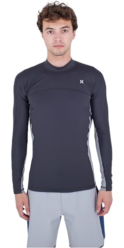 Hurley Herren Channel Crossing Paddle Series Ls Rash-Guard-Shirt, Dk Stone Grey, S 7-9 von Hurley