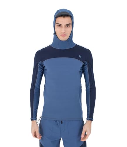 Hurley Herren Coast Surf-Oberteil mit Kapuze Rash-Guard-Shirt, U-Boot, Verschiedene Größen von Hurley