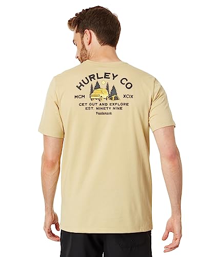 Hurley Herren Evd Explr Campin Ss T-Shirt, Cremefarbenes Ahornholz, S von Hurley