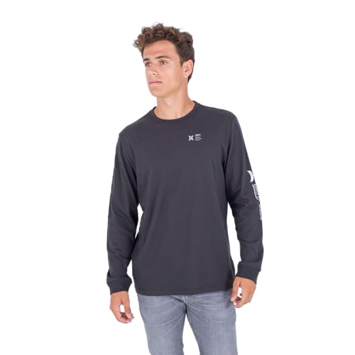 Hurley Herren Evd Explr Supply Ls T-Shirt, Dunkelgrau, L von Hurley