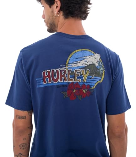 Hurley Herren Evd Garden Isle Ss T-Shirt, Blue Void, L von Hurley