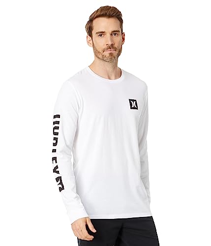 Hurley Herren Evd The Box Ls T-Shirt, Weiß, L von Hurley