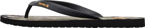 Hurley Herren ICON Printed Sandals Flip-Flops, Schwarz von Hurley