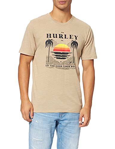 Hurley Herren M Evd Pacific Good Times Ss T-Shirt, Kaki, S von Hurley