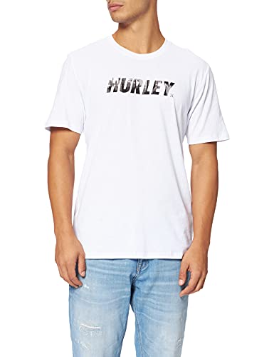 Hurley Herren M Evd WSH Fastlane Camo Ss T-Shirt, weiß, M von Hurley