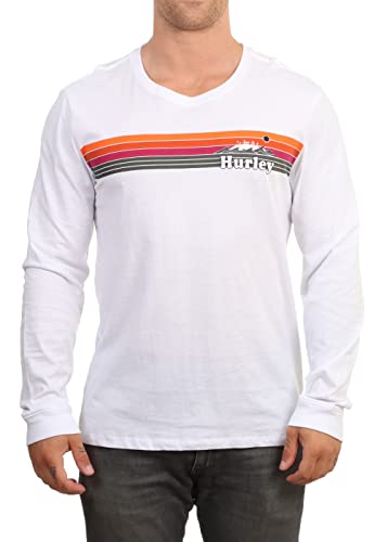 Hurley Herren M Evd WSH Tradewinds Ls T-Shirt, weiß, L von Hurley