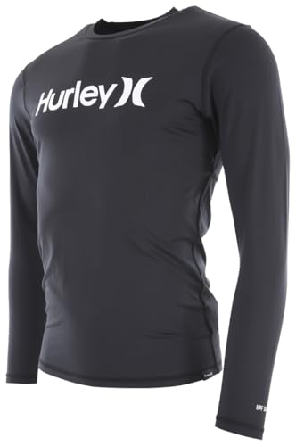 Hurley Herren OAO Quickdry Rashguard Ls Rash-Guard-Shirt, Schwarz, Verschiedene Größen von Hurley