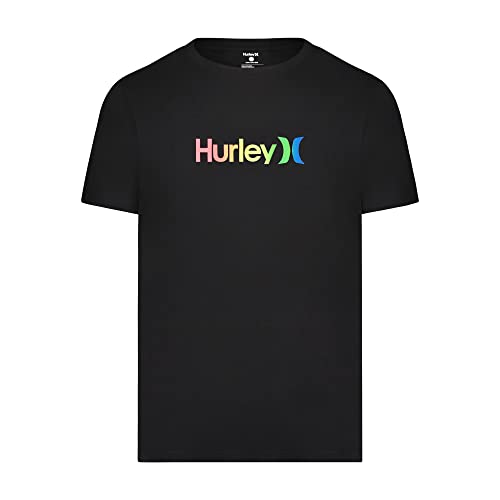 Hurley Herren One and Only Logo T-Shirt, Schwarz/Mehrfarbig, L von Hurley